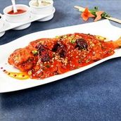 Hot Garlic Pomfret.