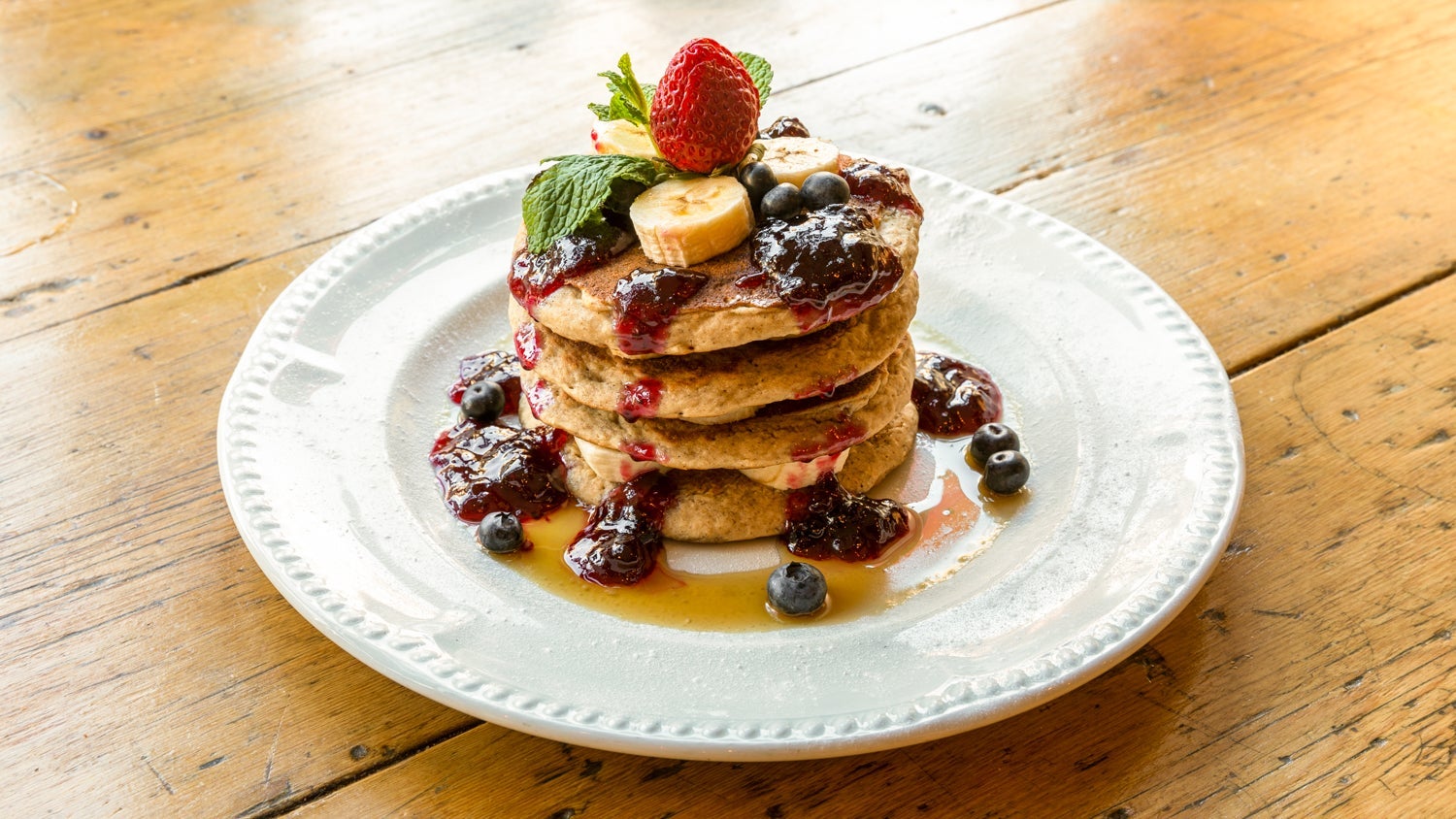 Vegan Gluten Less Pancakes and Berries Ⓖ