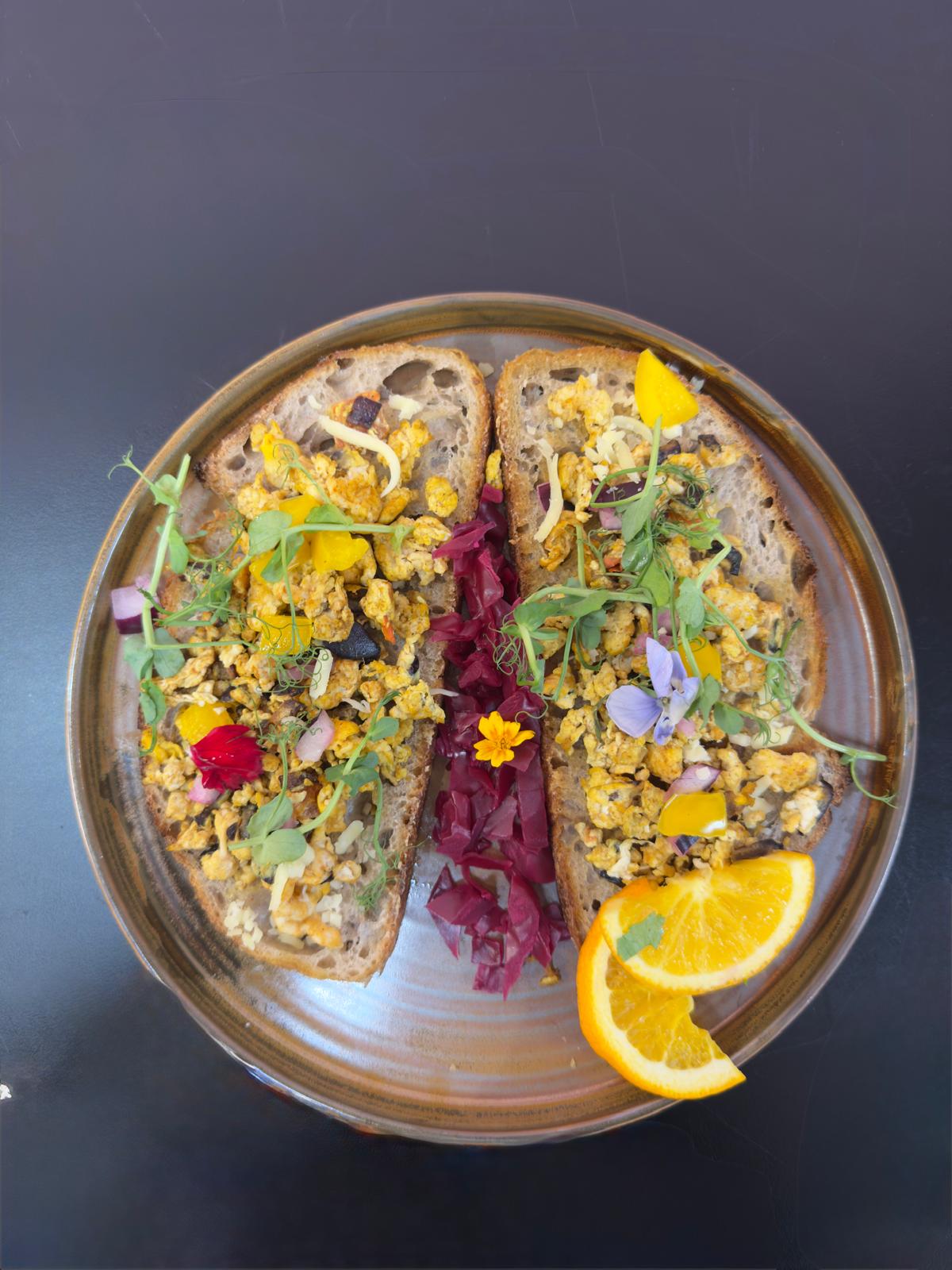 Masala Scramble On Sourdough (V)
