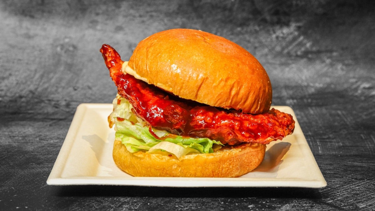 Honey Sriracha chicken burger