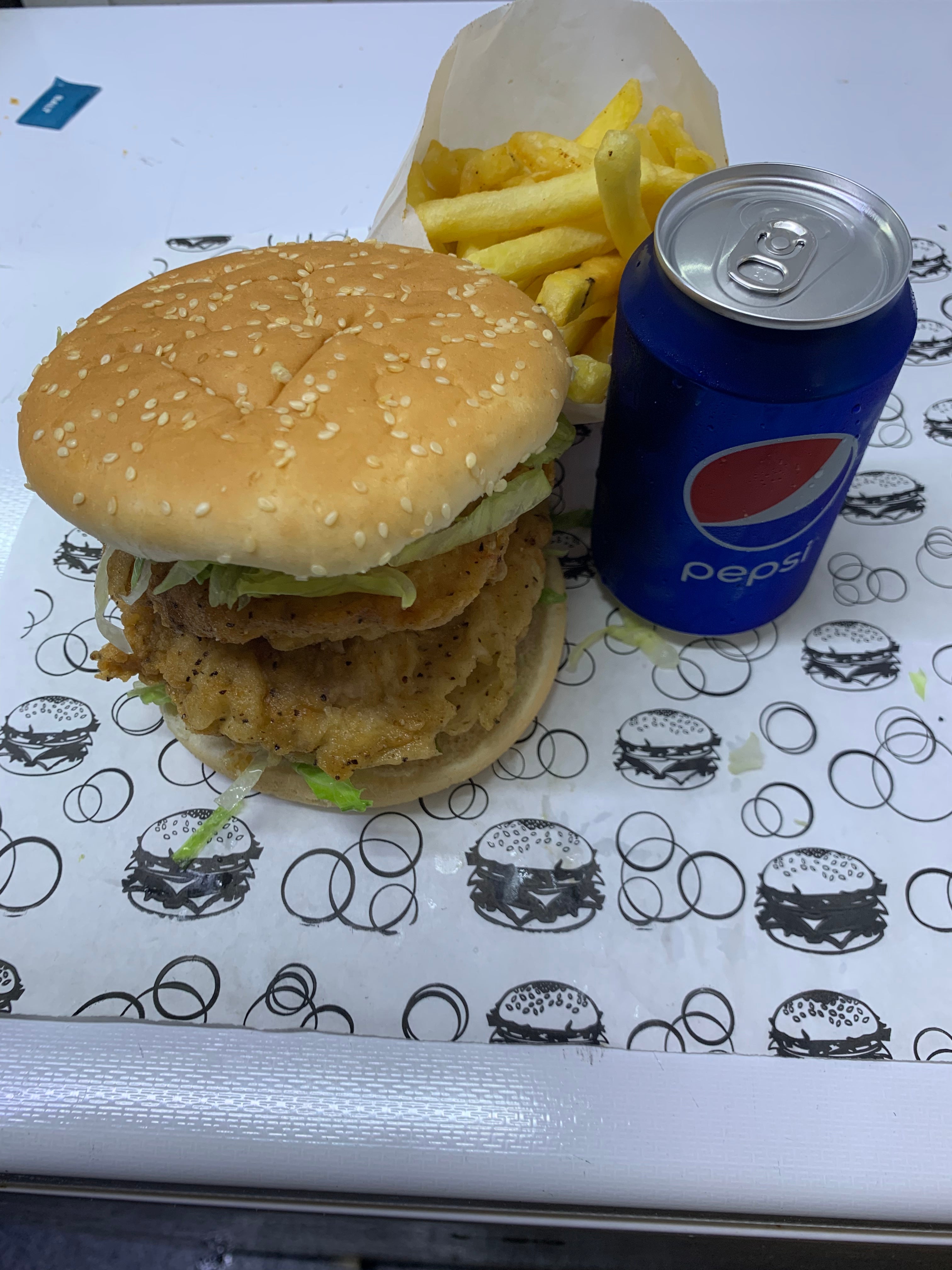 Double Chicken Burger Meal