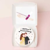 Happy 4th Anniversary Round Mini Shape Cake