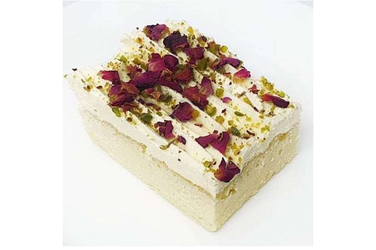 Rose Pistachio Milk Cake and Custard