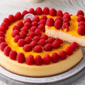 Cheesecake With Red Berry In The Middle