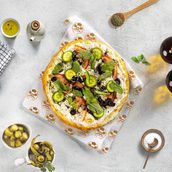 Vegetable Labneh Manakish