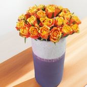 Orange Artificial Baby Roses In Vase 1805