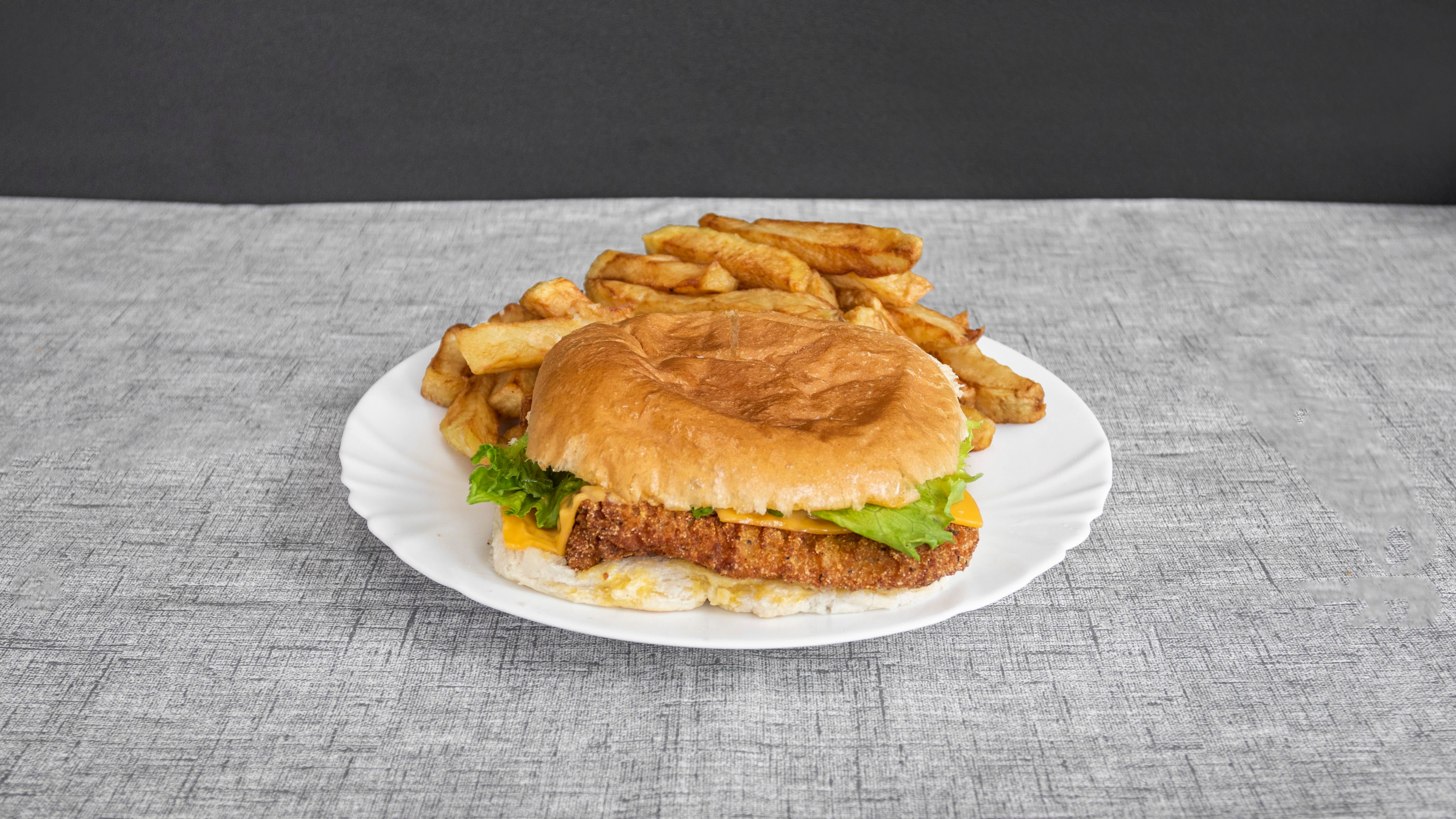 Chicken Burger and Chips