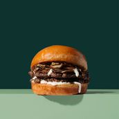 double smashed truffle mushroom burger