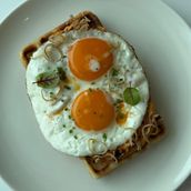 Waffle And Fried Eggs 
