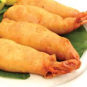 Golden Fried Prawn With Mayo & Mustard