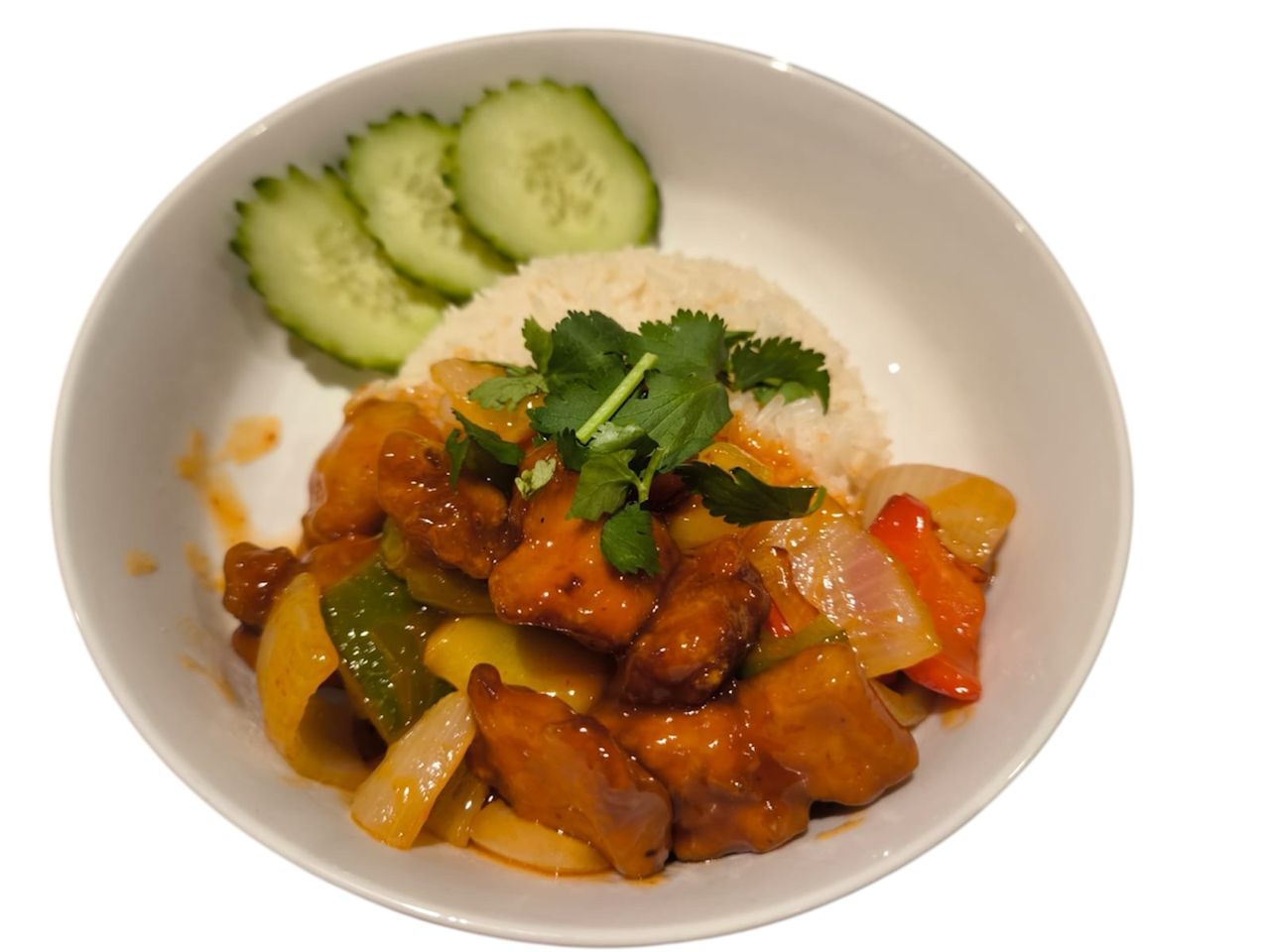 Sweet & sour chicken with rice