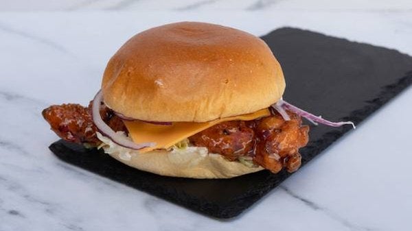 Korean BBQ Fried Chicken Burger