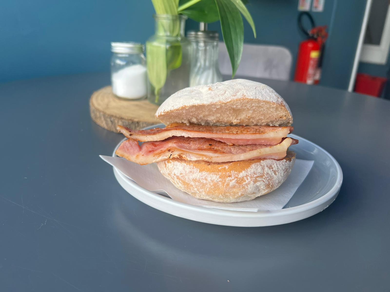 Bacon and egg Bap