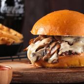 Mushroom Swiss Burger Meal