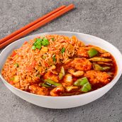 Kung Pao Prawns with Schezuan Fried Rice (Spicy)