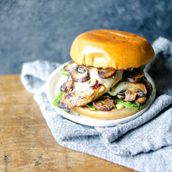 Mushroom chicken burger