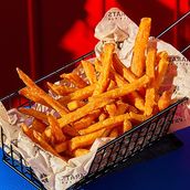 Sweet Potato Fries with Cheese Sauce