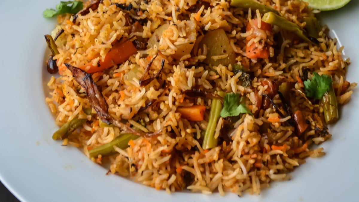 Vegetable Biryani - With Vegetable Curry