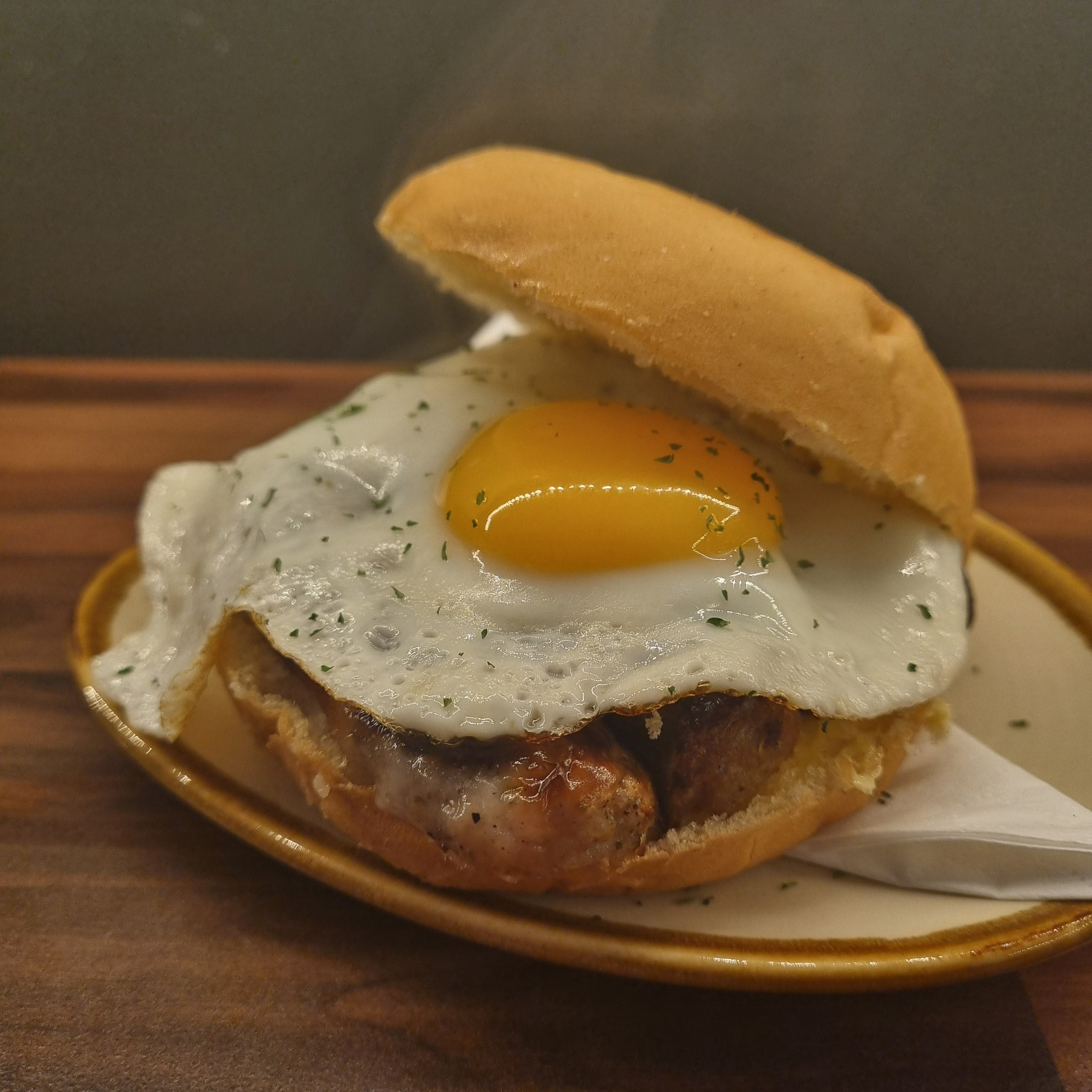 Sausage & Fried Egg Barm