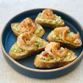 Bruschetta guacamole shrimp