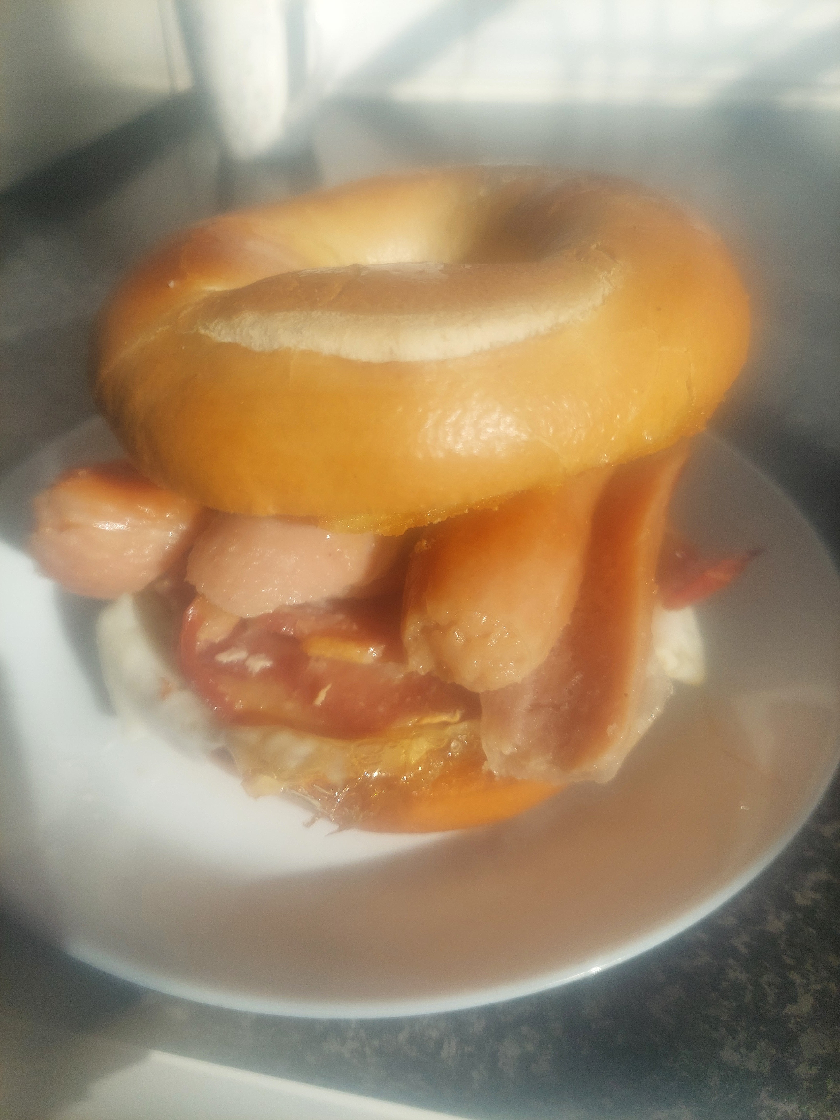 Sausage , Bacon And Egg X 2 Hash