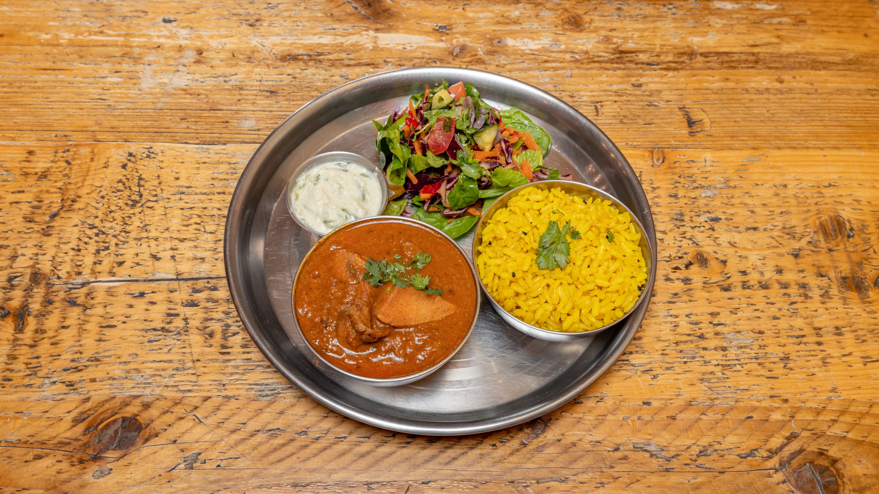 Shroom Rogan Josh with Rice & Salad