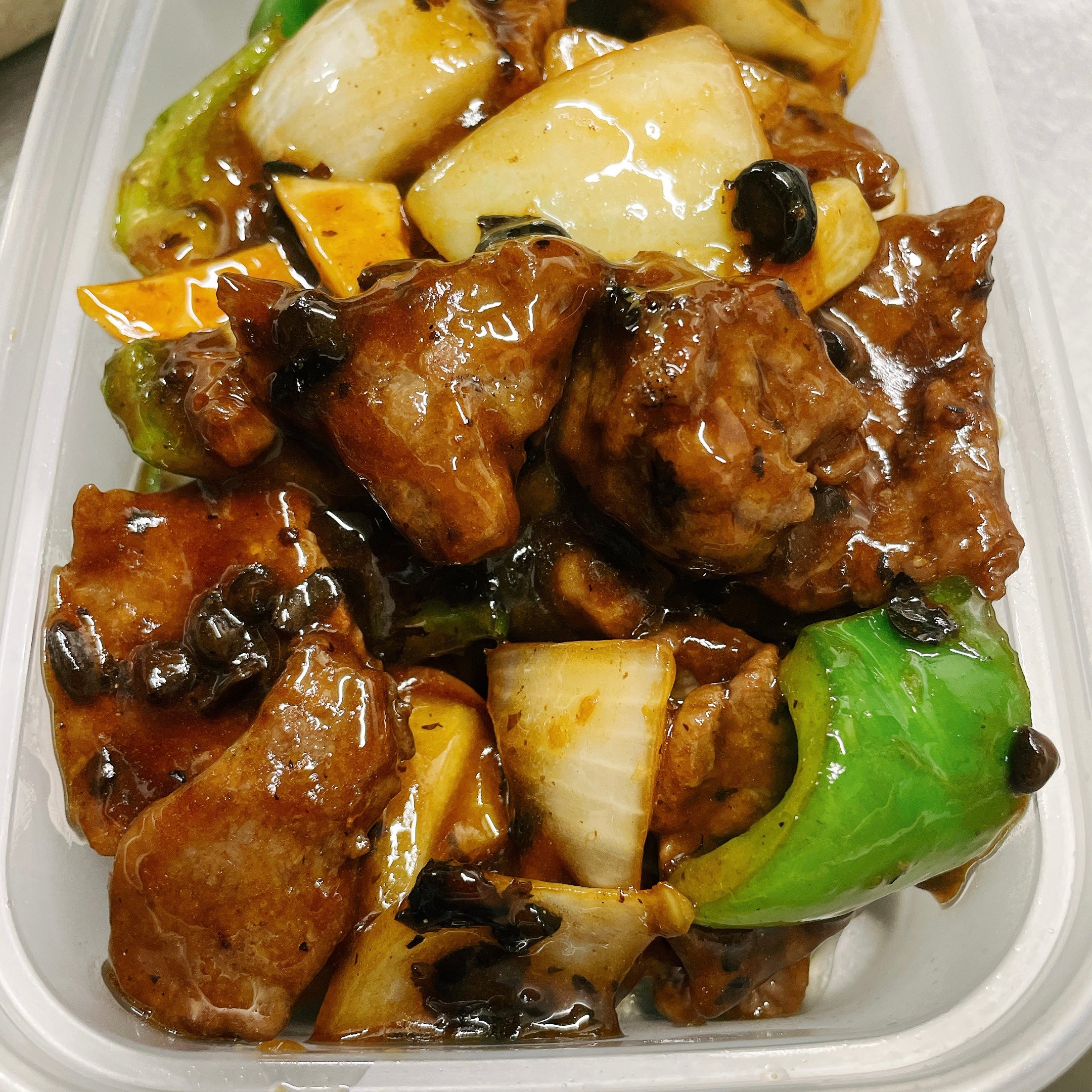 Fried Beef with Green Pepper in Black Bean Sauce