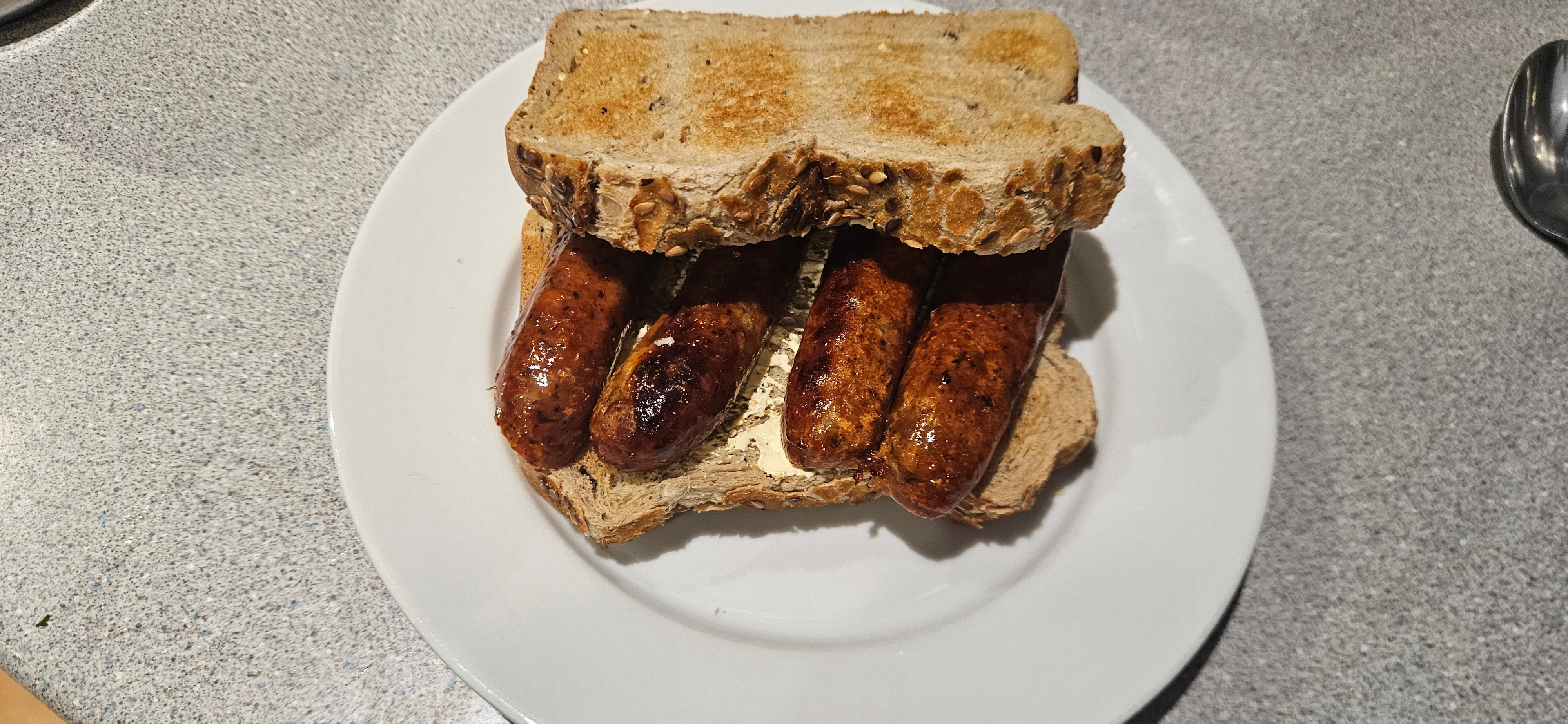 Cumberland Sausage Bap or Sandwich