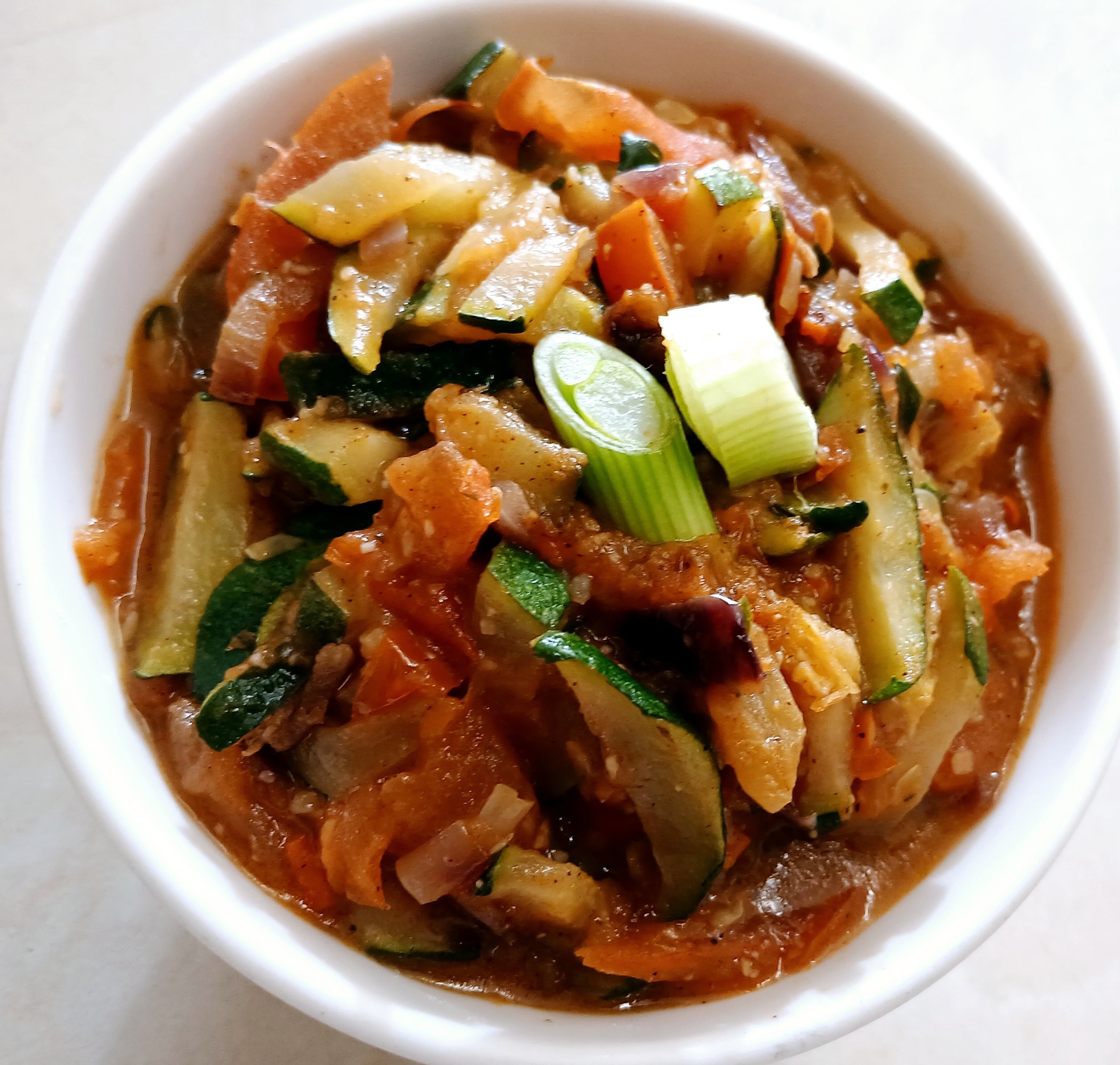 Egg Plants, Courgette, and Red Onion Chutney
