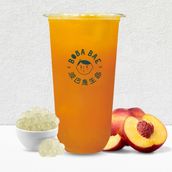 Peach Fruit Tea With Lychee Boba