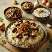 Mushroom Fried Rice and Chilli Mushroom