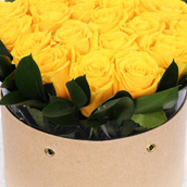 Round Box Of Yellow Roses