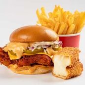 Original Chicken Sando With Fries And 1 Pc Mozzarella