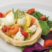 Pita With Poached Egg And salmon