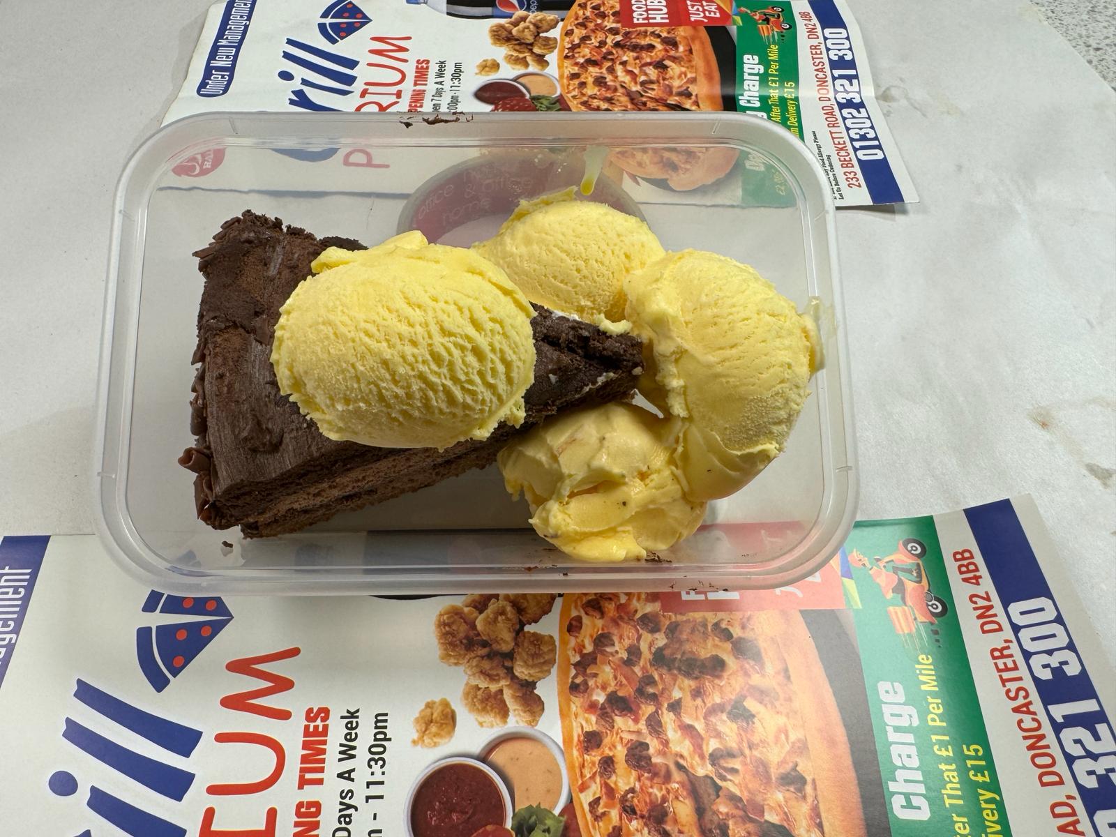 Chocolate Fudge Cake with Ice Cream