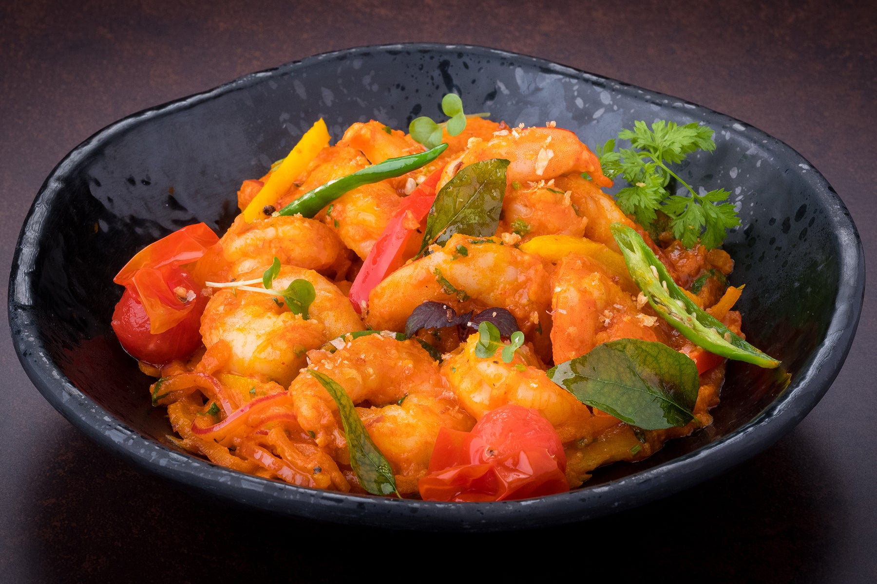 Curry Leaf and Pepper Prawn