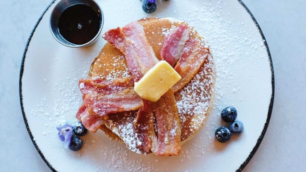Crispy Bacon Pancake Stack