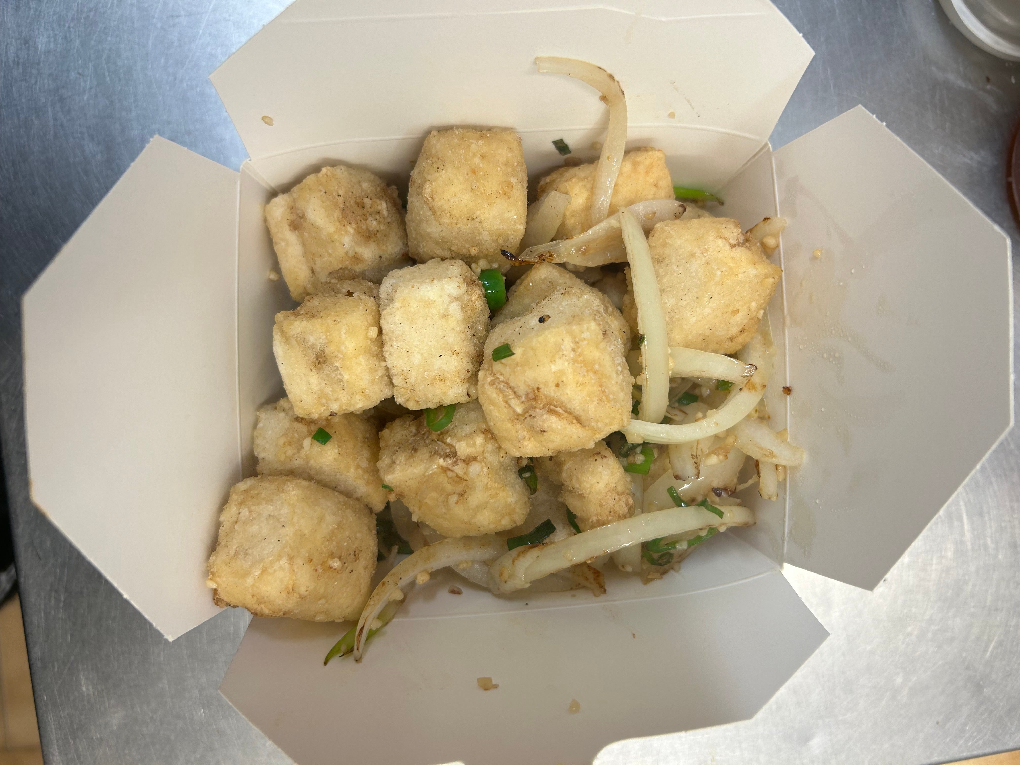 Veg Deep Fried tofu with Chilli and Peppercorn in tofu