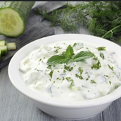 Yogurt salad with cucumber