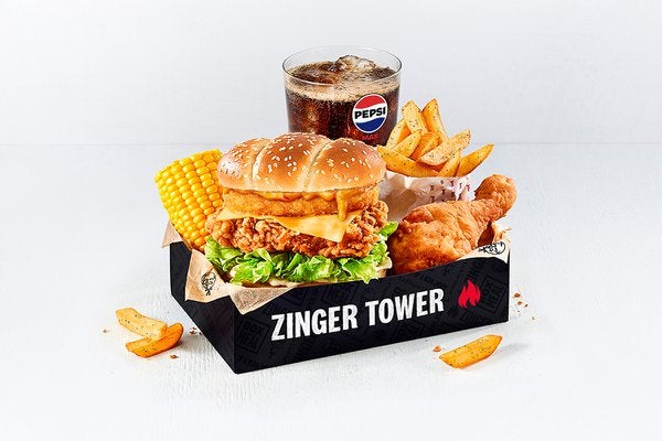 Zinger Supercharger Tower Box Meal with 1 pc Chicken ��