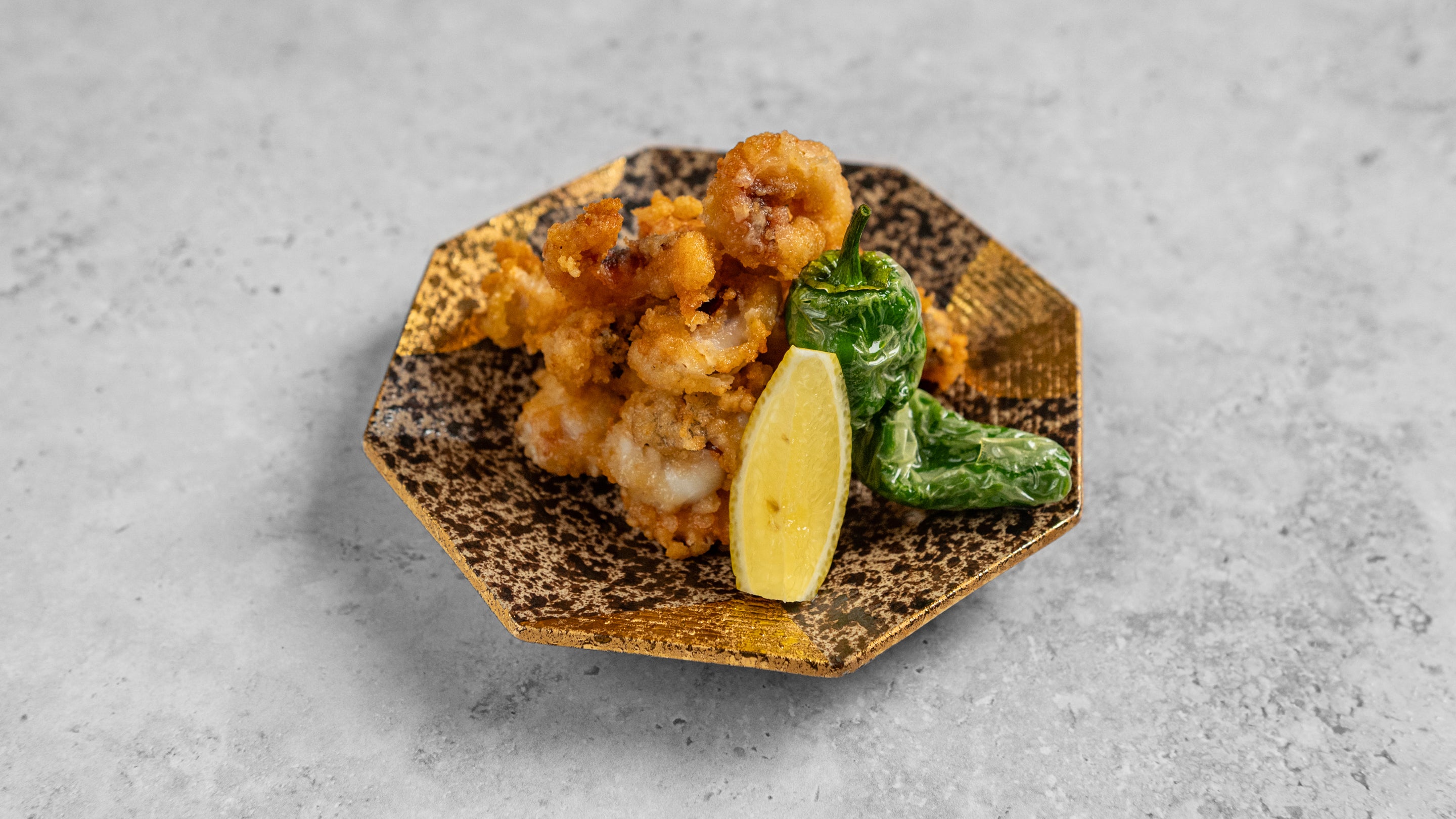 Octopus 'Takoage' with padron pepper