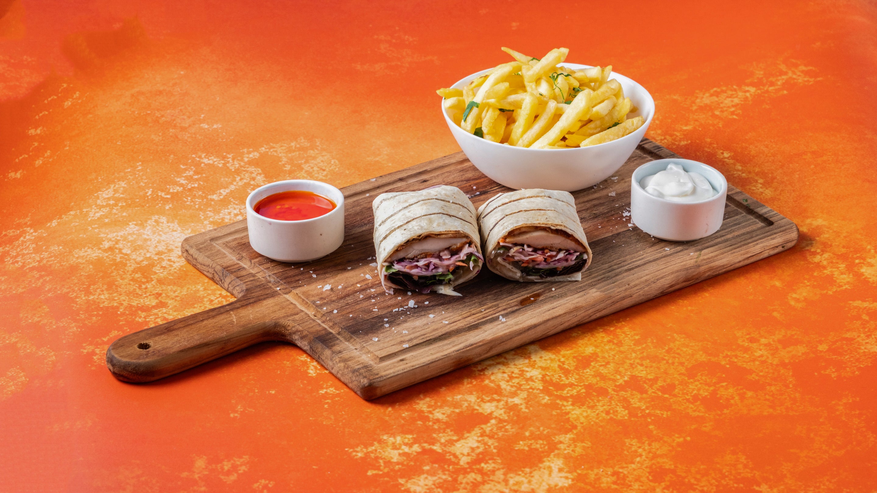 Smoked ChickenWrap with fries