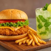 Combo 2 Zinger Burger French Fries And Mojito