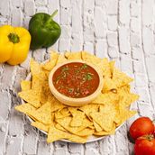Red salsa and Chips
