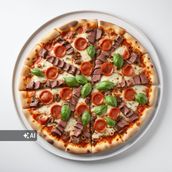 4 types meat pizza