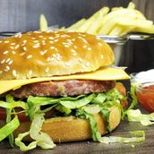 Vegetable Burger With Fries