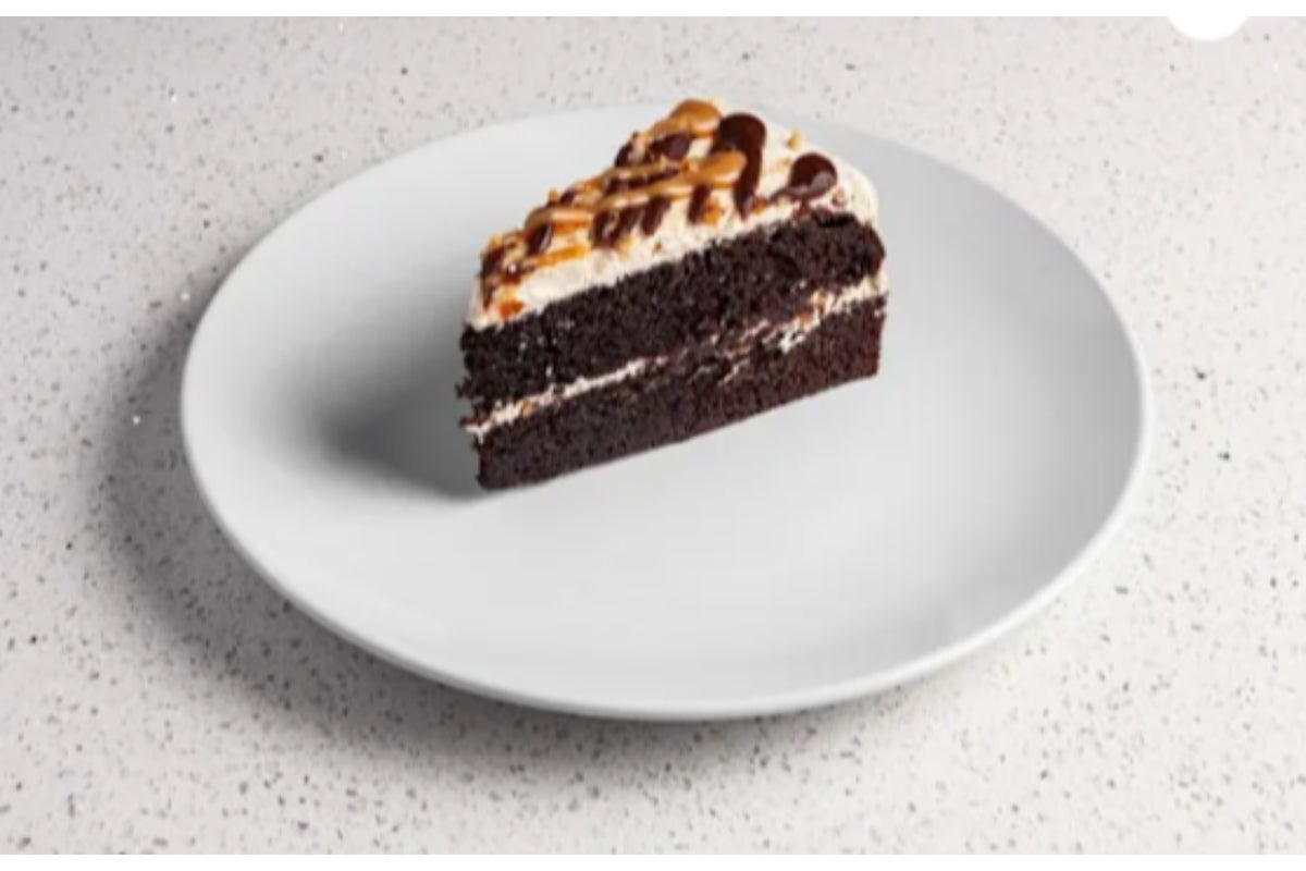 Chocolate Peanut Butter Cake Slice