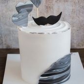 Black Mustache Cake