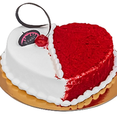 Half Red - Red Velvet Heart Cake