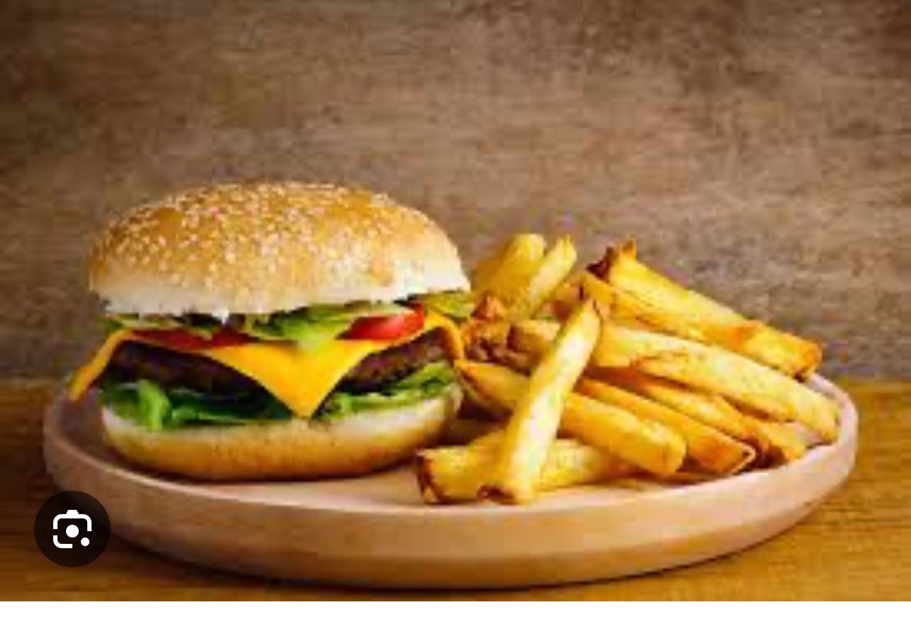 Homemade Burger and Fries